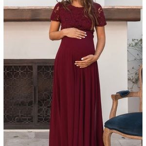 Pinkblush maroon maxi evening dress